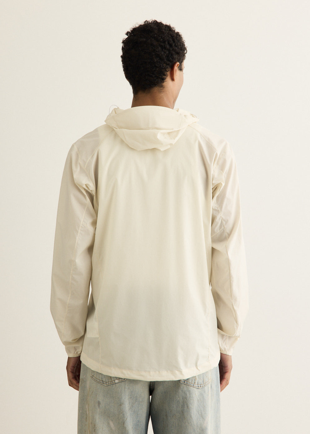 Packable Wind Shell Jacket with Adjustable Hood and Water-Repellent Nylon, Self-Stow Pocket