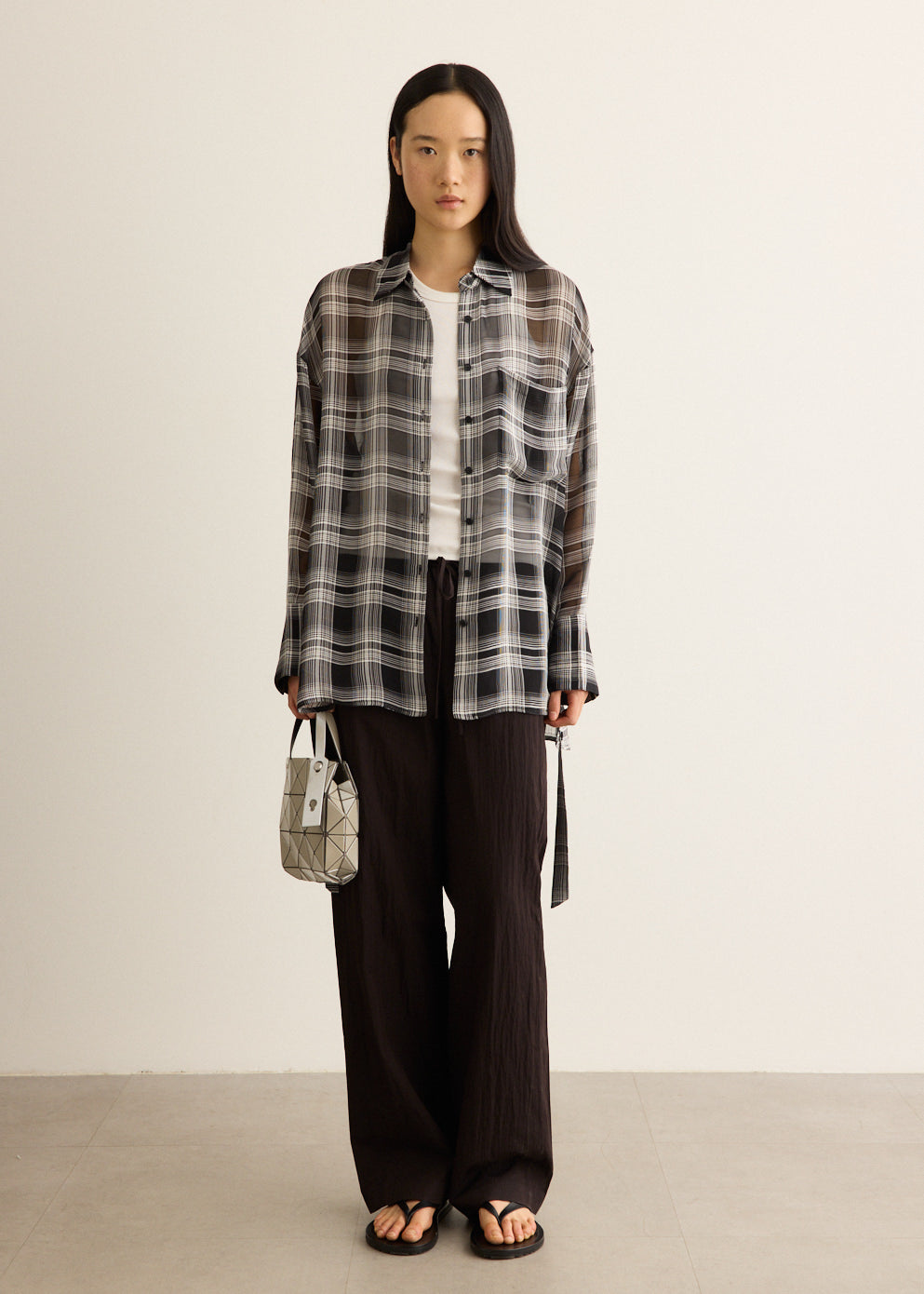 Straight-leg Pants with Elasticated Waistband and Adjustable Tie, Cotton Blend