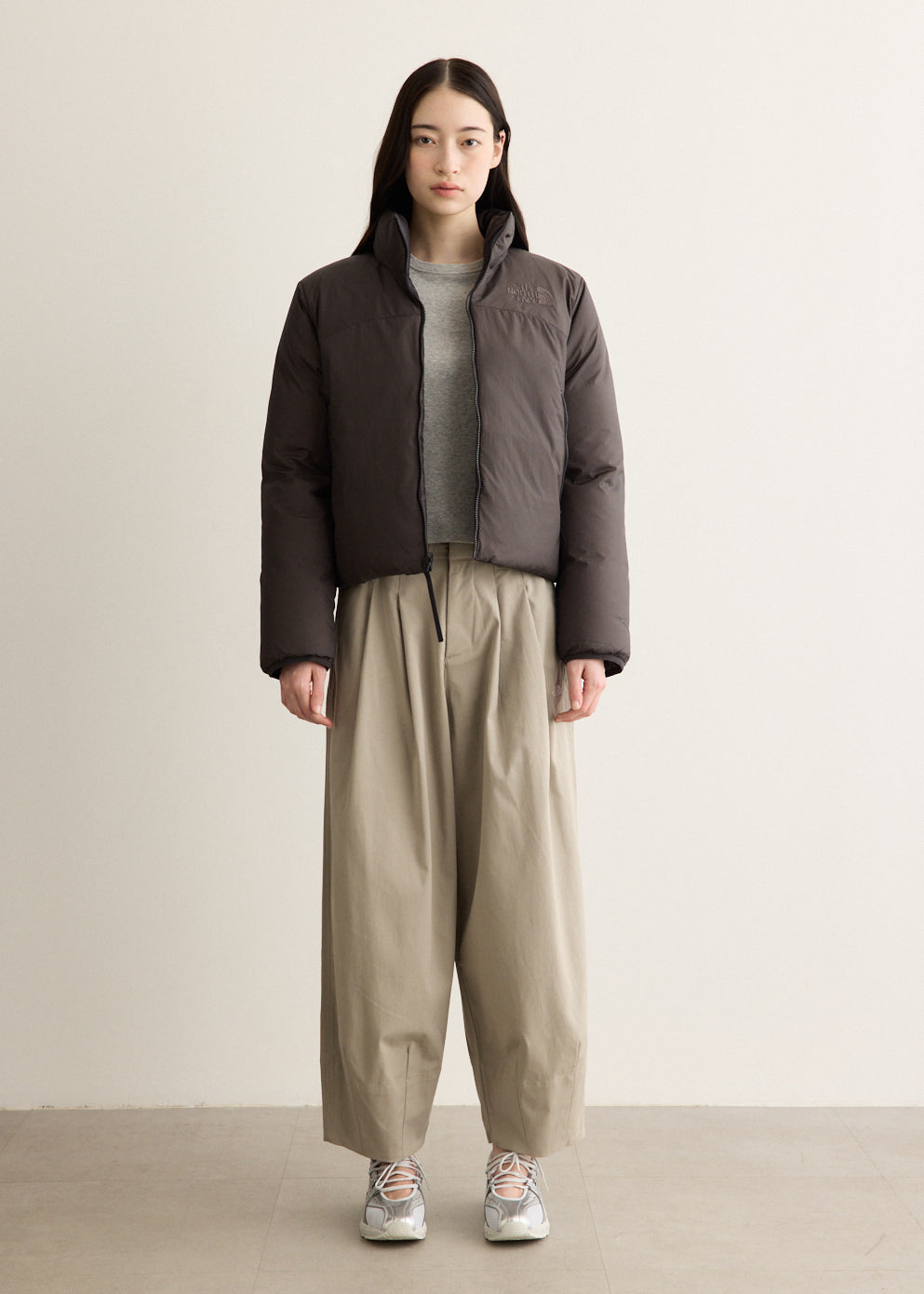 Wide Barrel Pleated Pants with Elasticated Waistband and Stud Accents