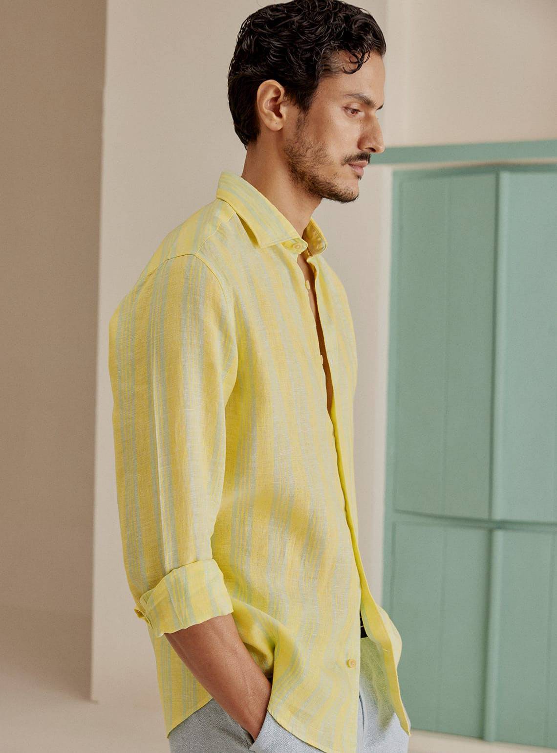 Olio - Men’s Sunflower Stripe Linen - Isla & Oliver