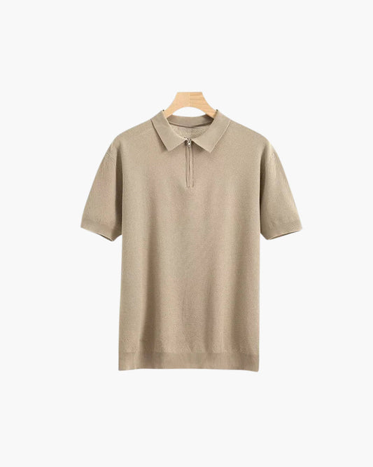 Camal Zip Up Polo