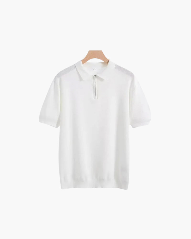 Camal Zip Up Polo