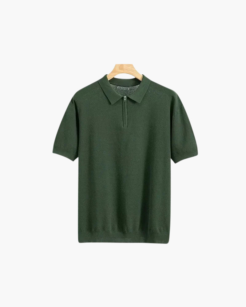 Camal Zip Up Polo