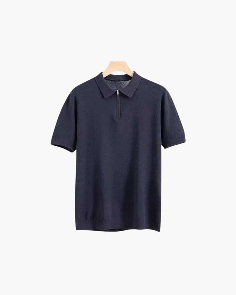 Camal Zip Up Polo