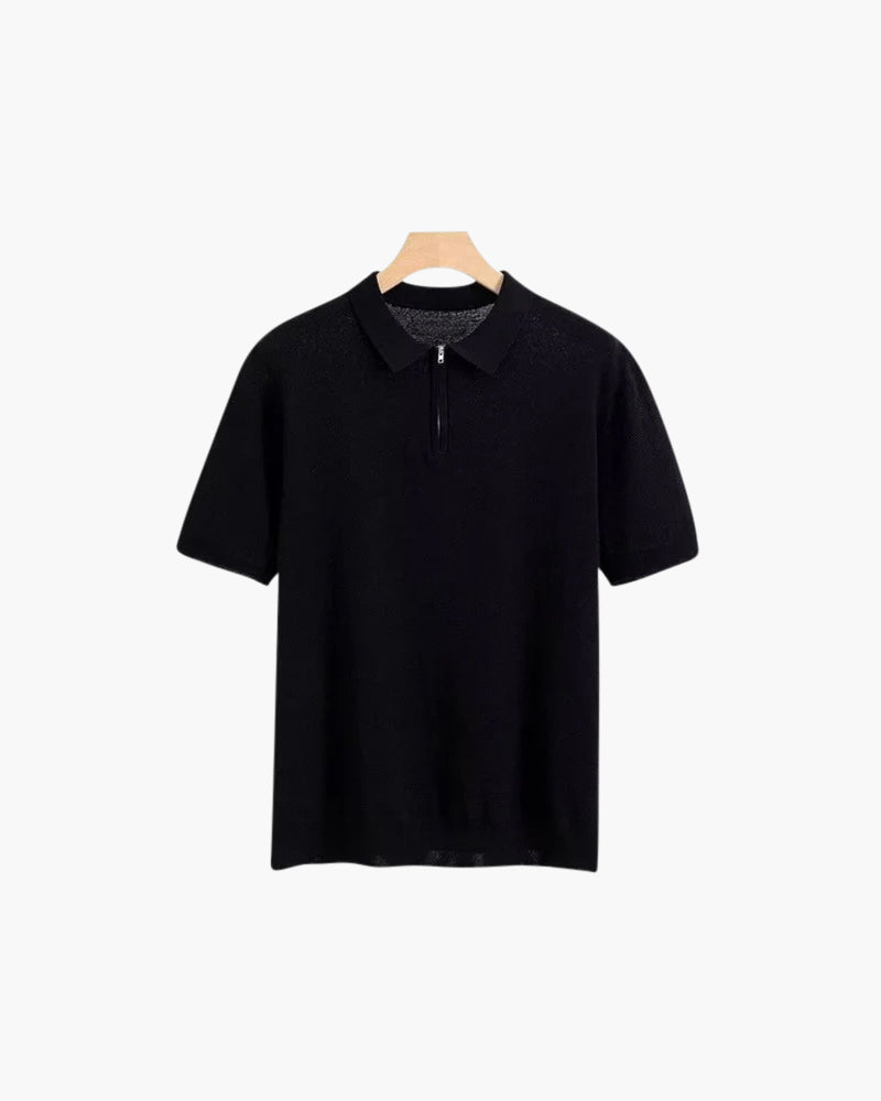 Camal Zip Up Polo