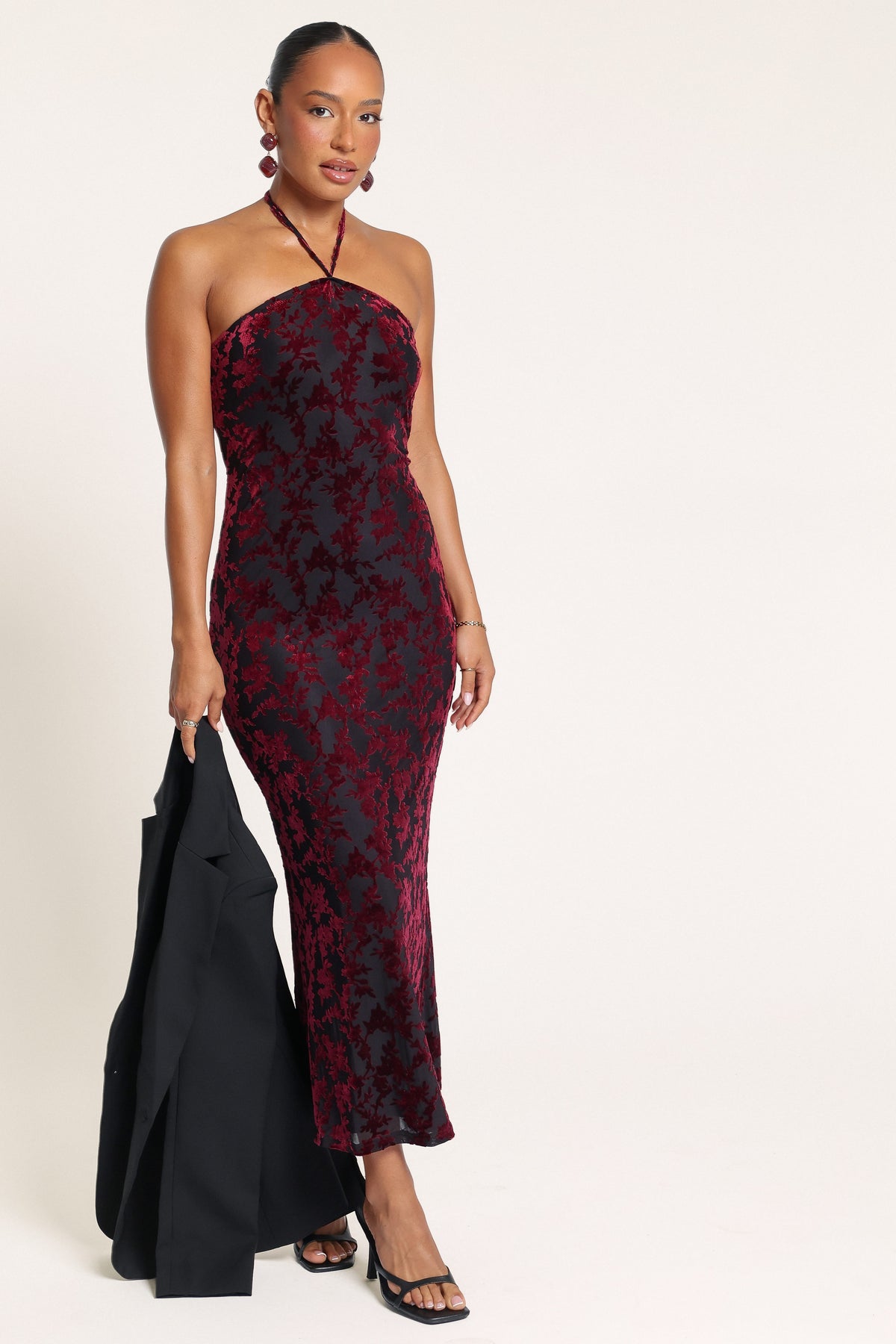 DRESSES Brynne Midi Dress - Berry Velvet Burnout