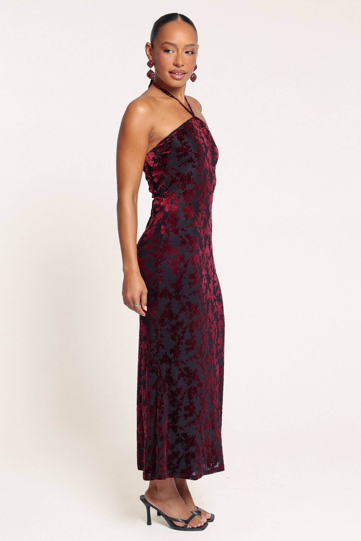 DRESSES Brynne Midi Dress - Berry Velvet Burnout