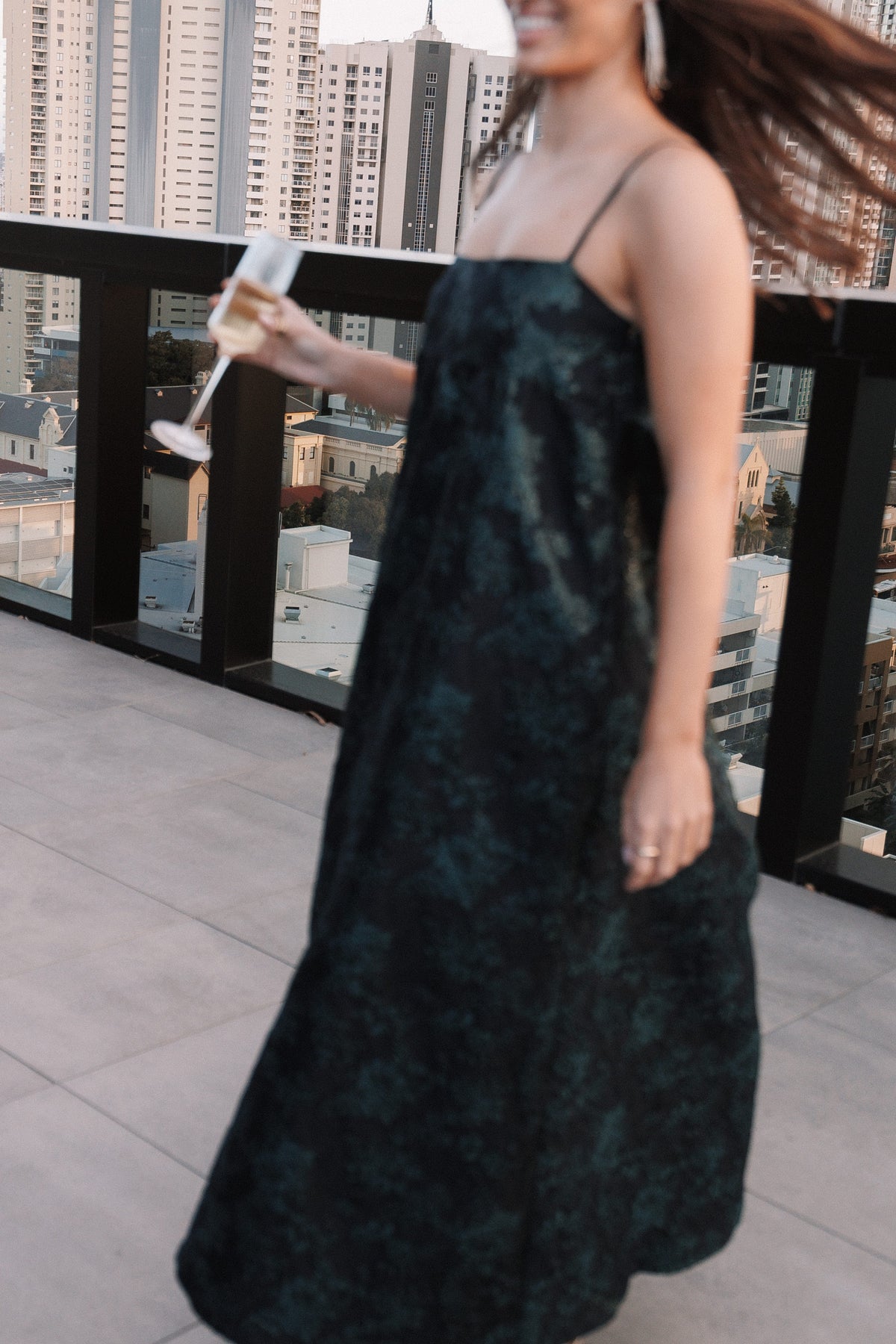 DRESSES Yasmine Maxi Dress - Green Brocade