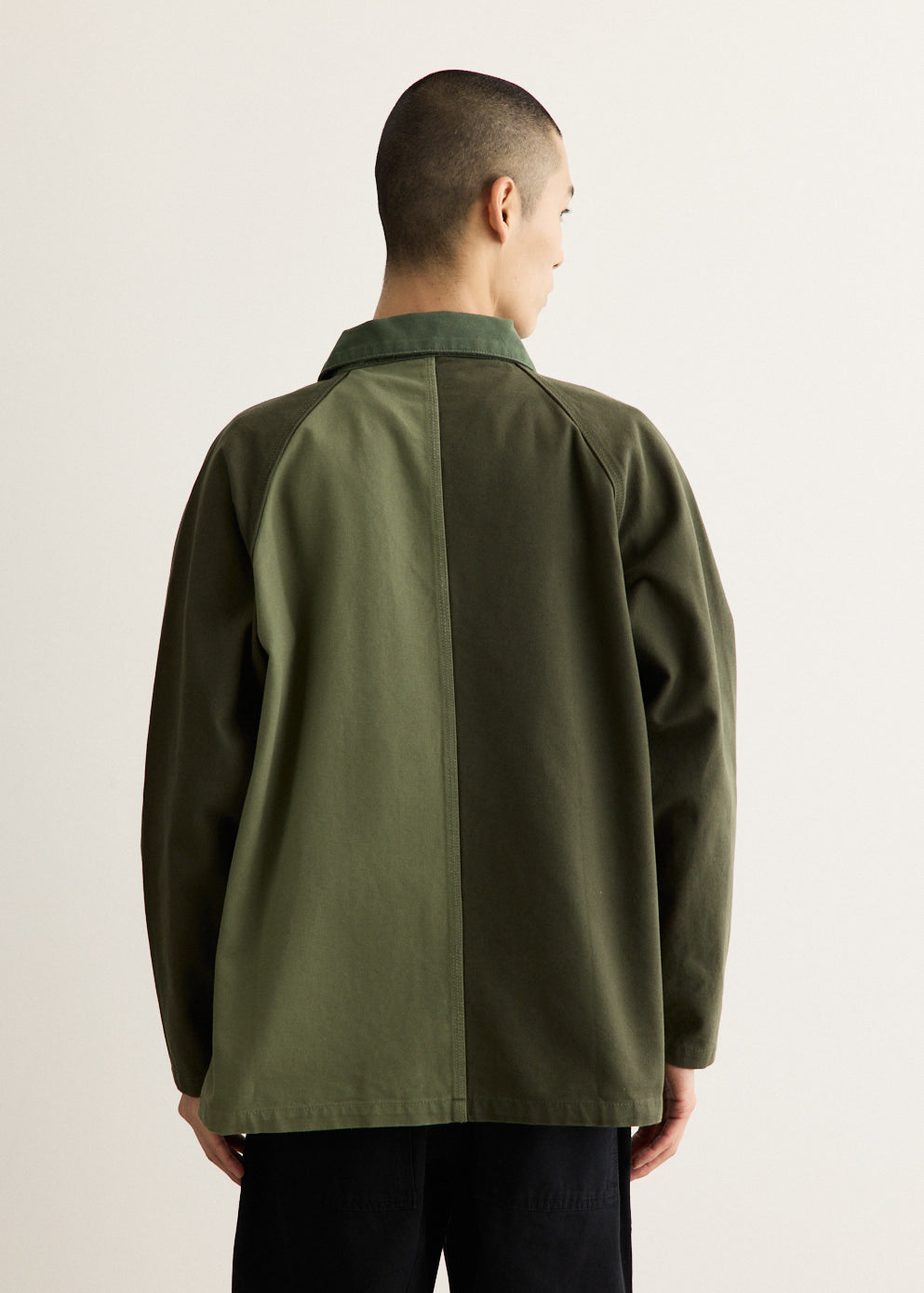Patchwork Utility Jacket with Organic Cotton Canvas and Four Patch Pockets