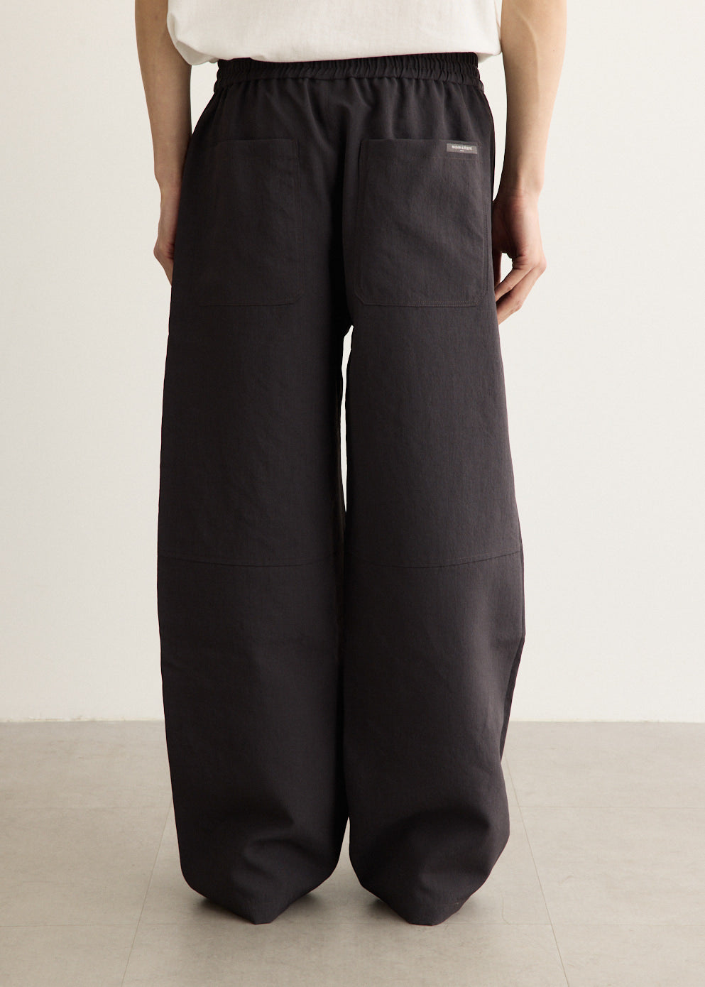 Technical Canvas Cargo Pants with Elasticated Waistband and Water-Repellent Finish