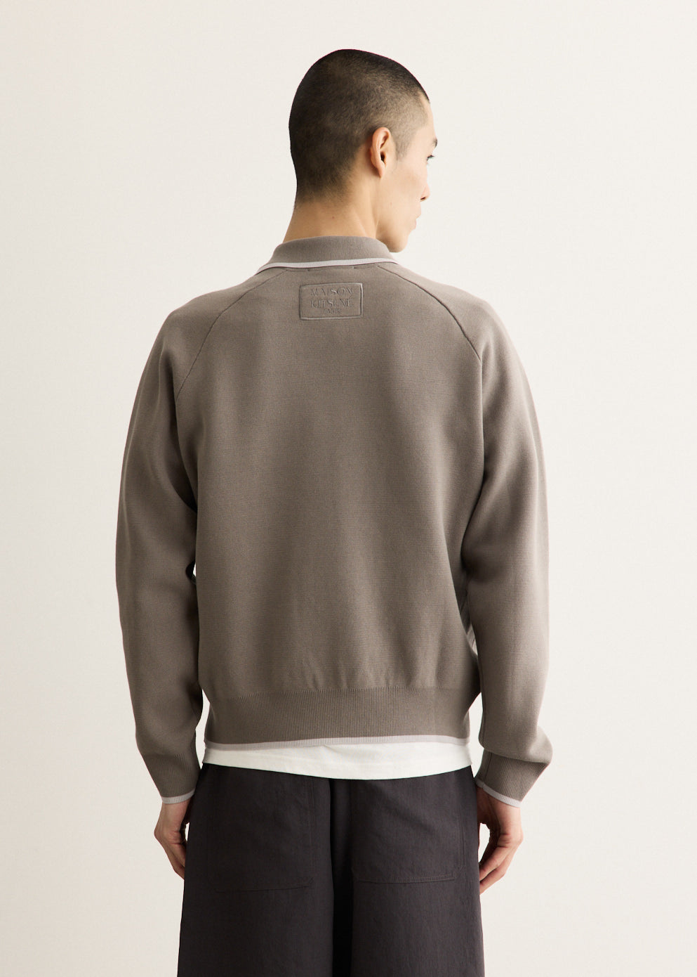 Milano Cotton Jacket with Flap Pockets and Shirt Collar, Embroidered Back Neckline