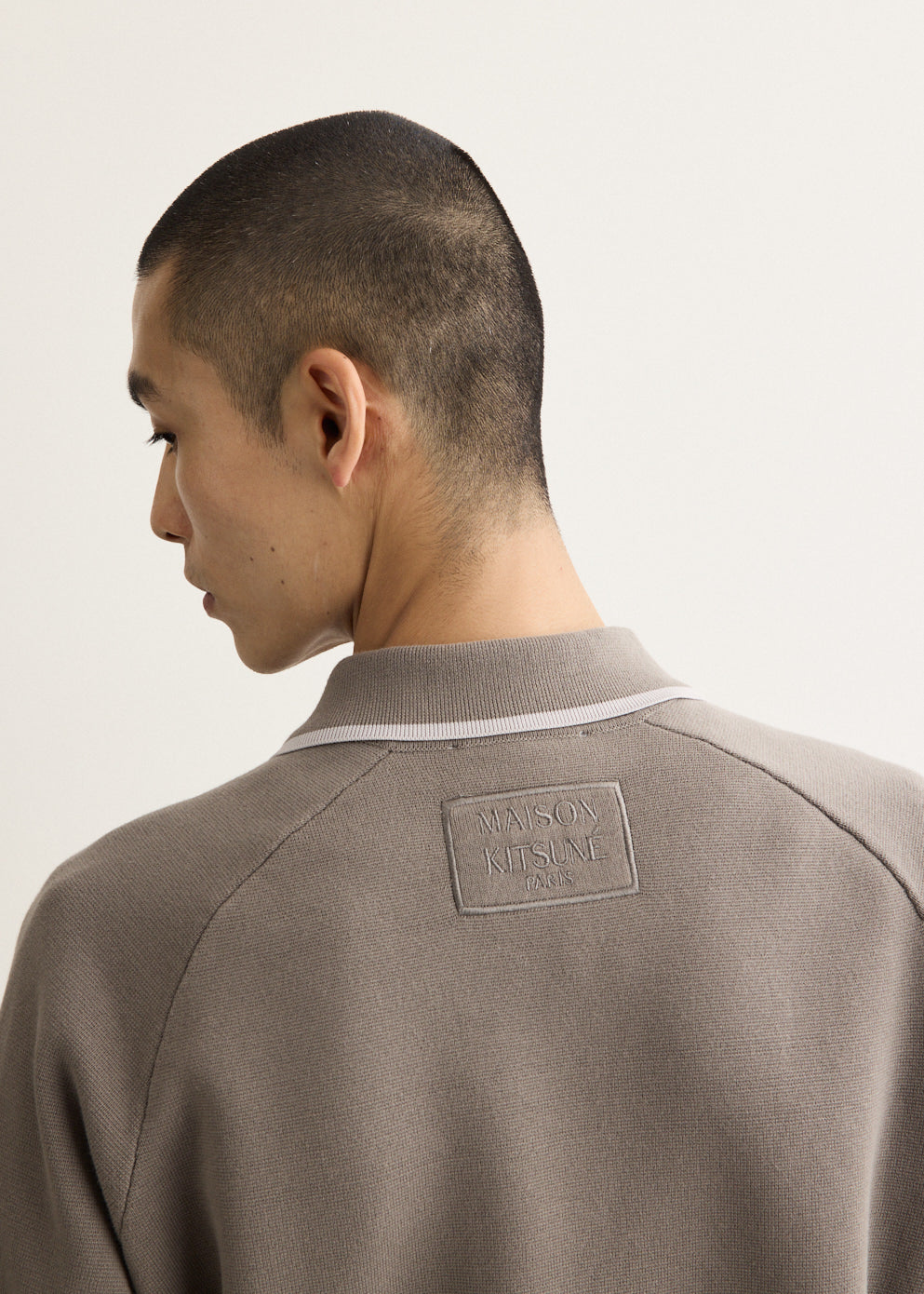 Milano Cotton Jacket with Flap Pockets and Shirt Collar, Embroidered Back Neckline