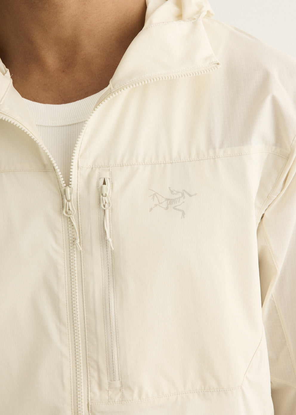 Packable Wind Shell Jacket with Adjustable Hood and Water-Repellent Nylon, Self-Stow Pocket