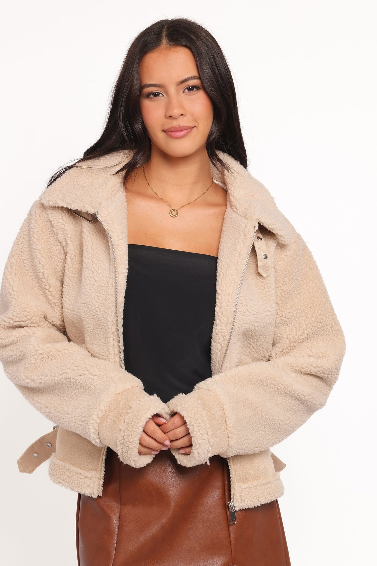 Petal and Pup USA OUTERWEAR Winslow Fleece Jacket - Taupe