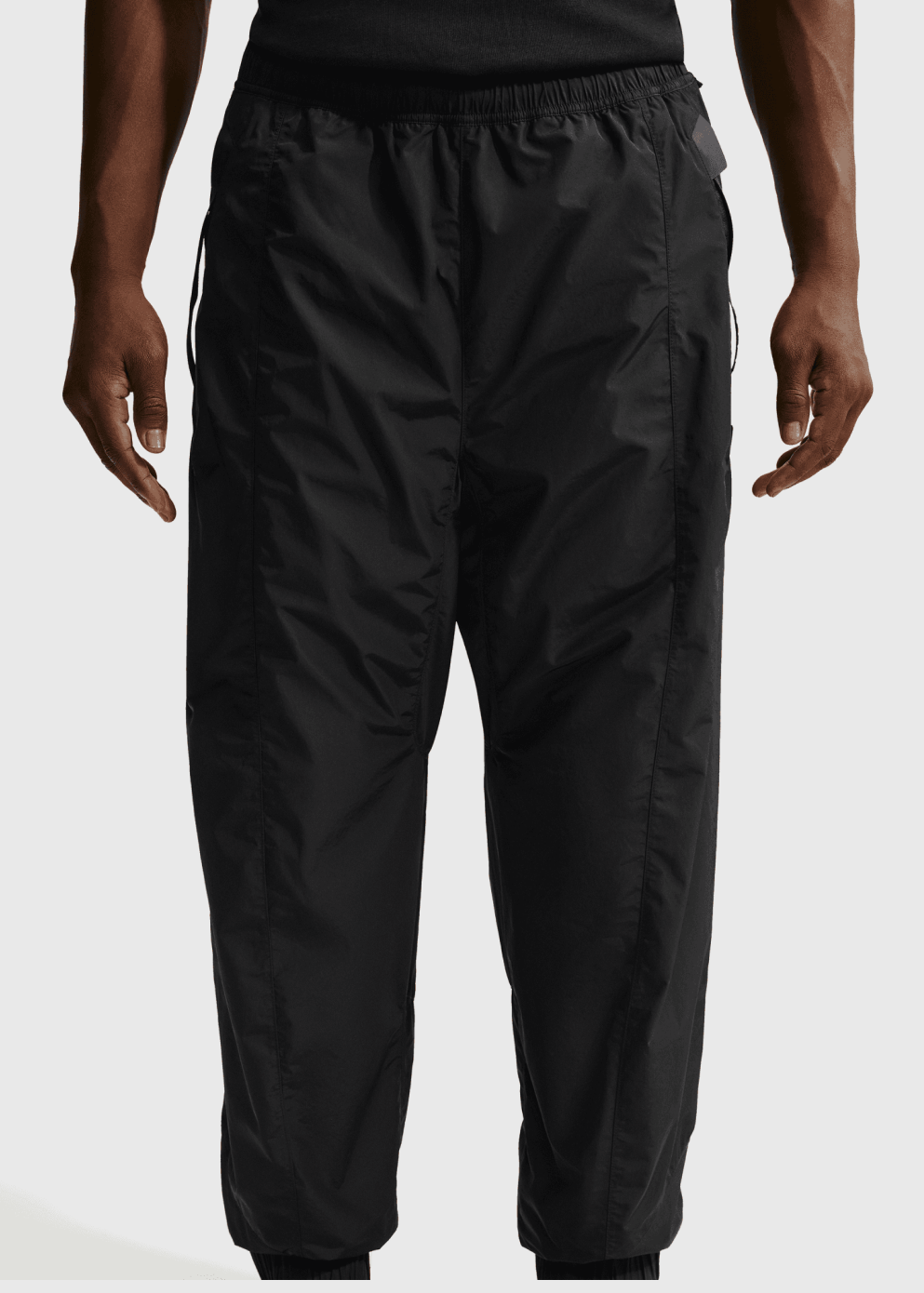 Nylon Track Pants with Mesh Lining and Removable Back Pouch, Reflective Accents
